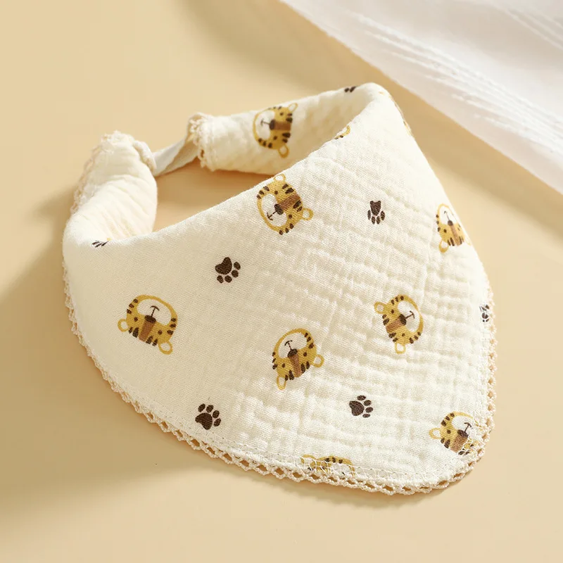 

Baby saliva towel square scarf bib cotton gauze class A cute pattern