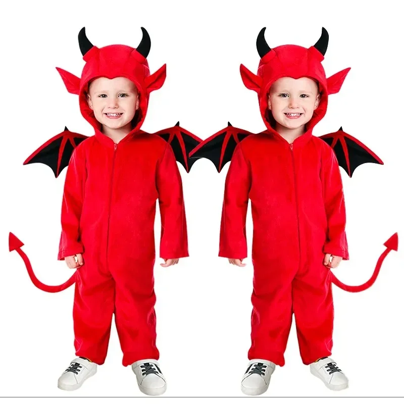 New children's little devil Satan costume Halloween boy monster cosplay costume school party performance costume