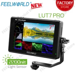 FEELWORLD LUT7 PRO 7 Inch Ultra Bright 2200nits DSLR Camera Field Monitor 3D LUT 1920X1200 IPS Touch Screen HDR Waveform 4K HDMI