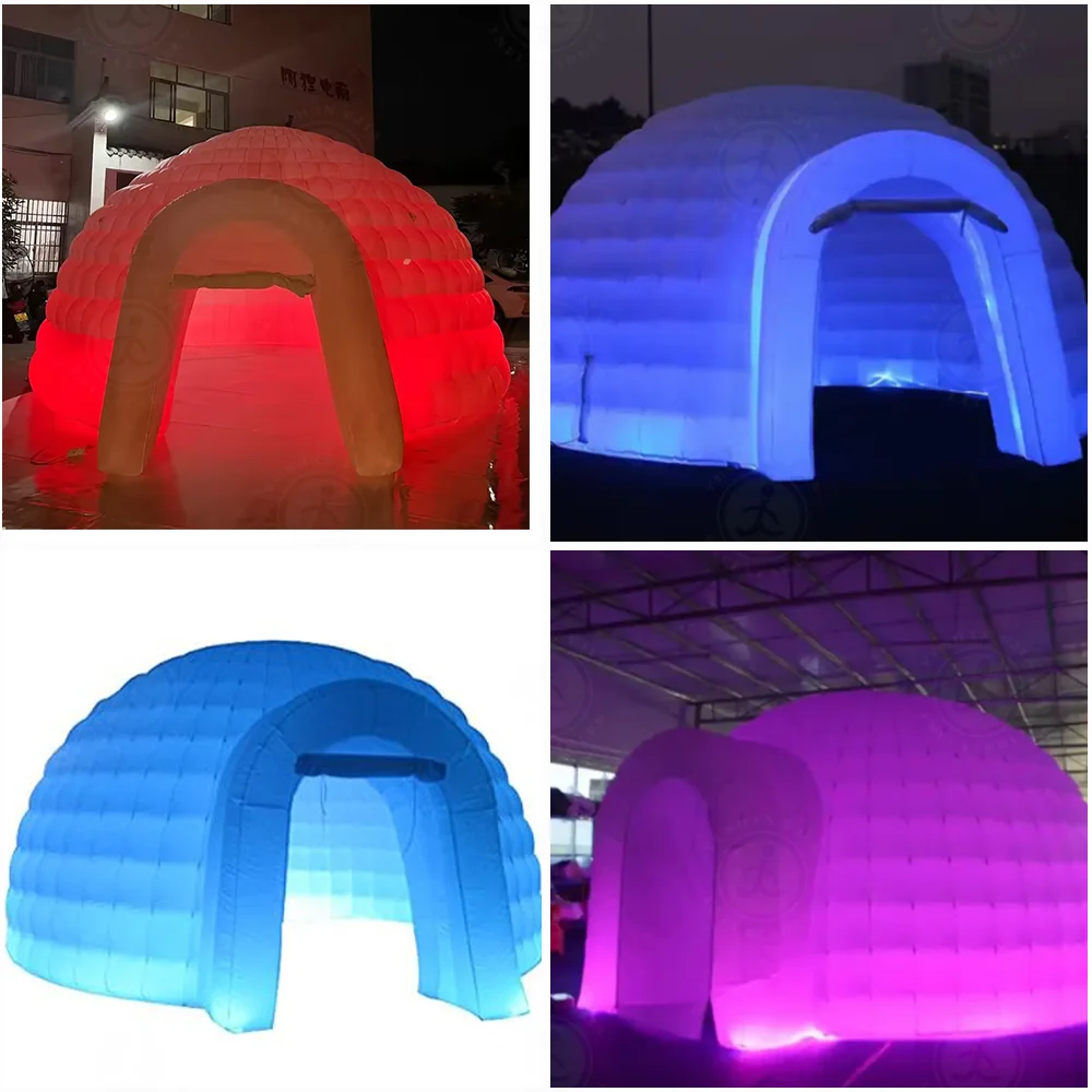 Inflatable Igloo Dome Tent 6m With LED Light Portable Night-club For Party ,Camping, Gym ,Ice Fishing Equipment,Hunting