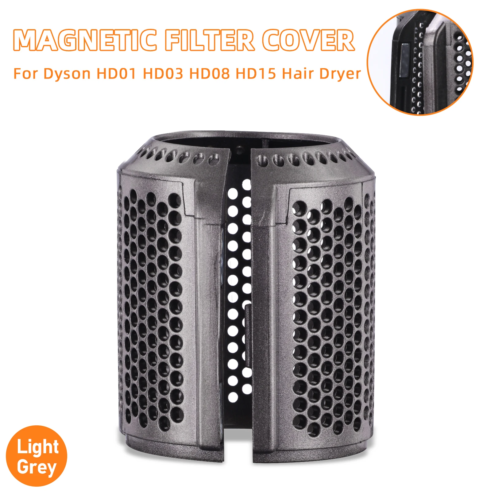 Magnetische Außenfilterabdeckung für Dyson Supersonic Haartrockner HD01 HD03 HD08 HD15 – Detail 5