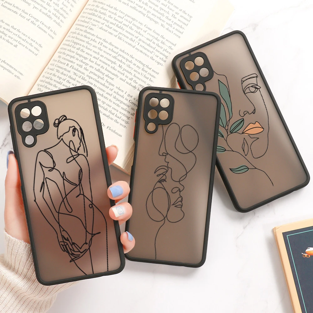 Coque rigide mate pour Samsung A53 A54 5G A34 A33 A32 A14 A13 A55 A35 A05s A23 A22 A21s A52 A73 A72 A71 A70 A51 A50 Fundas