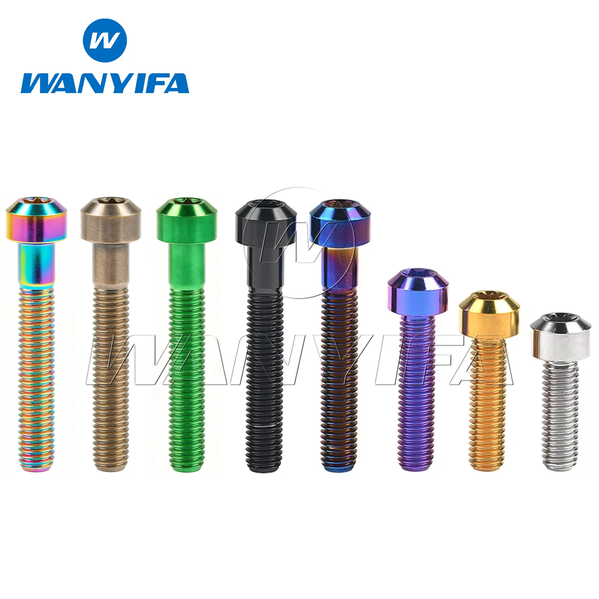 Wanyifa Titanium Bolt M8x10 15 20 25 30 35 40 45 50mm Torx T40 Ti Screws for Motorcycle Car Refit