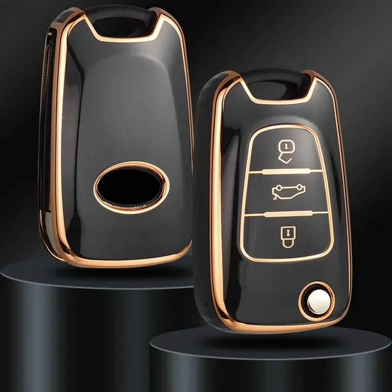 

New TPU Car Flip Key Case Cover Shell Fob For Hyundai I20 I30 Elantra Azera Veracruz Veloster Kia Rio K7 K5 Sportage Sorento