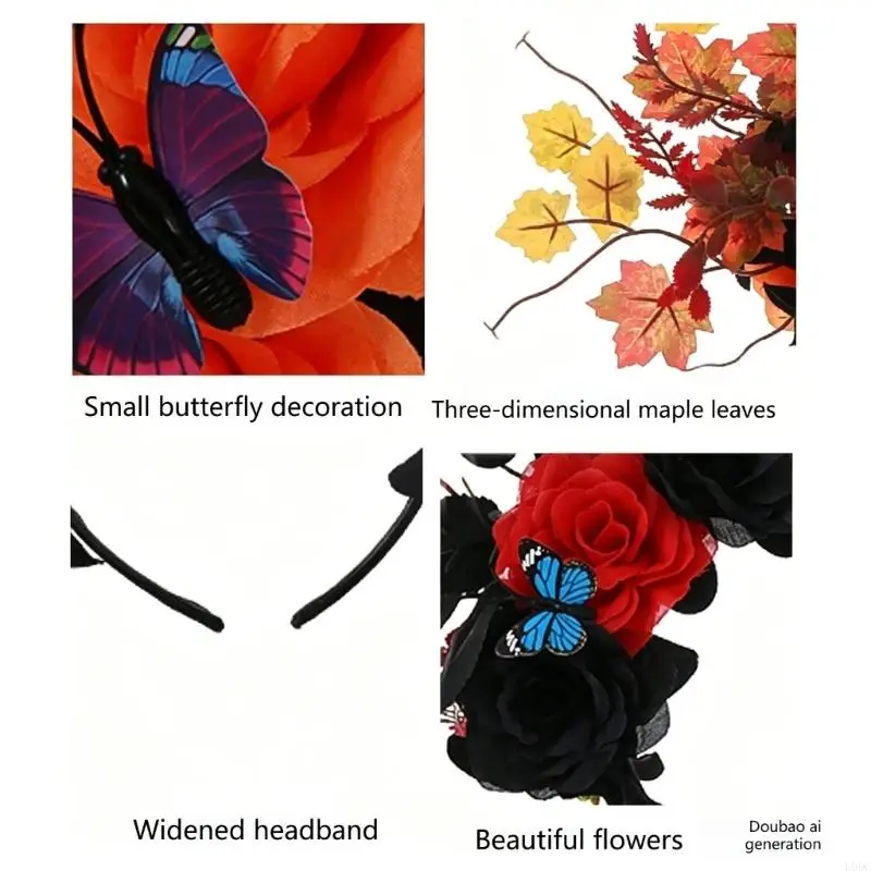 Fashionable Bride Festival Headwear Butterfly Headdress Vacation Photo Make Up Y166