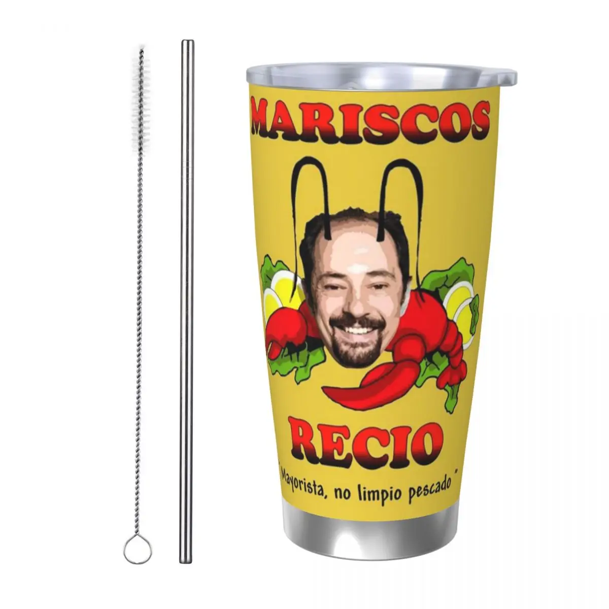 

Antonio Recio Stainless Steel Tumbler Vacuum Insulated Mug Thermal Cold Bottle Straw With Lid 20oz