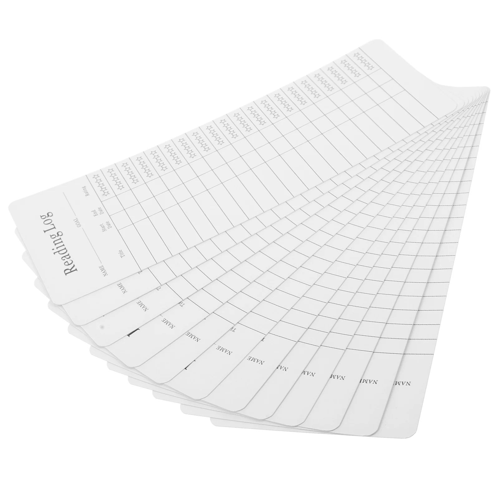 

12 Library Card Bookmarks White Reading Log Tracker Accessories for Teachers Students Book Lovers Literary Gifts