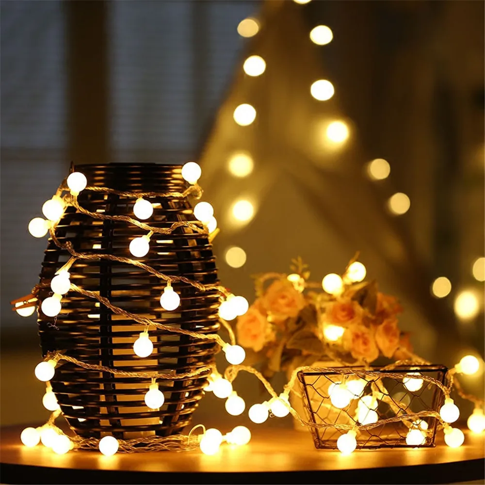 3-10M Solar/USB/Battery String Lights, Fairy Globe Ball LED, Waterproof Outdoor for Christmas Wedding Garden Camping Tent Decor view 3