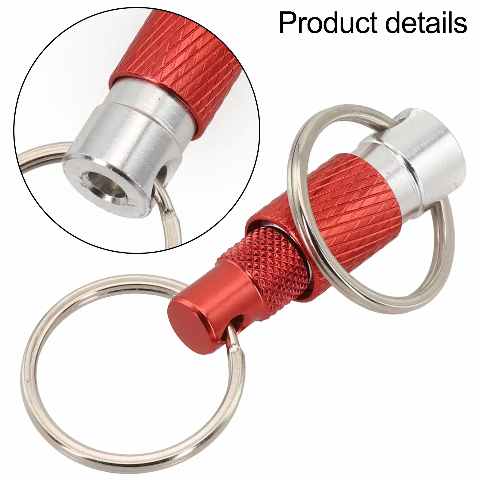 1pcs Portable Keychain With Detachable Quick Release Metal Key Ring 360° Rotation Dual Ring Buckle Hand Tools With 2 Split Rings