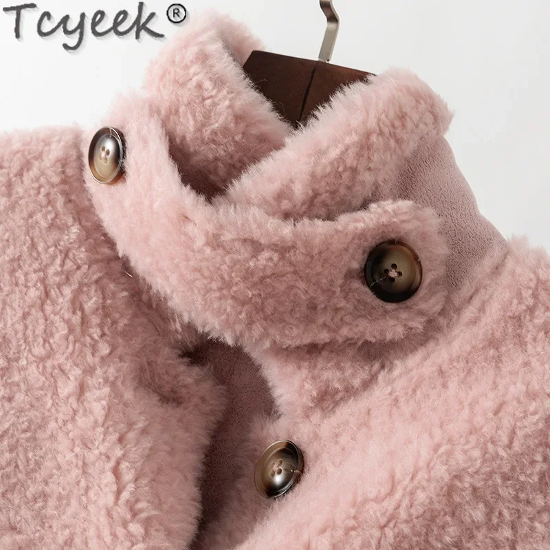 Tcyeek 100% Wollen Jas Graan Schapen Shearling Jassen Winterjas Vrouwen Bontjassen Vrouw Kleding Nieuw In Bovenkleding Abrigos Mujer