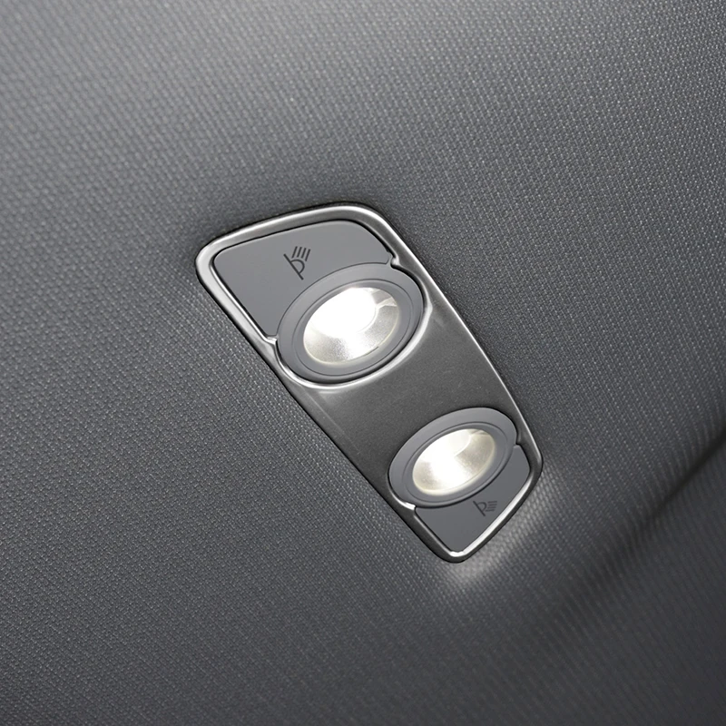 Car Rear Seat Reading Lamp Frame Decoration For Audi A4 B9 2017-2021 Sticker Trim Roof Light Stainless Steel Interior Accessory