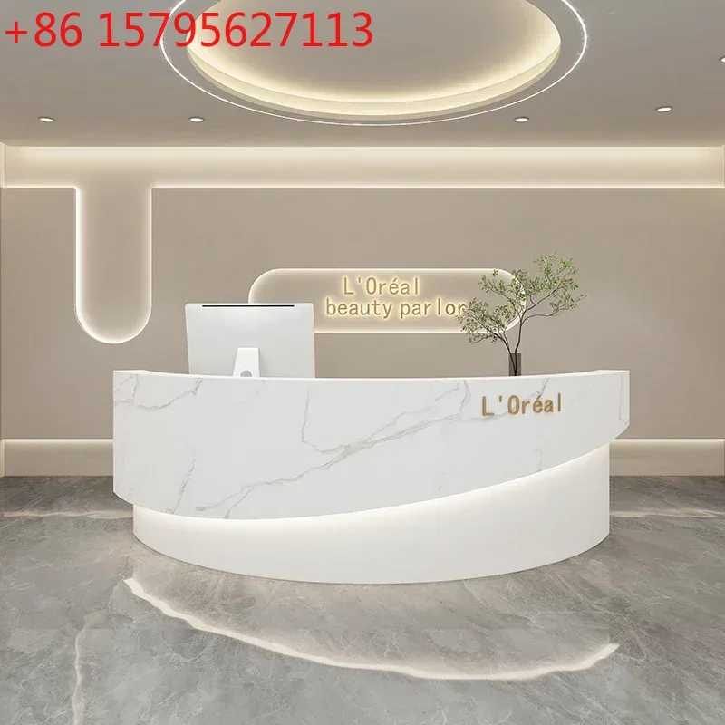 

Anker Power Bank Роскошный приемный стол Минималистичная мебель Приемная стойка Стол Счетчики для небольшого магазина Бизнес Длинный магазин