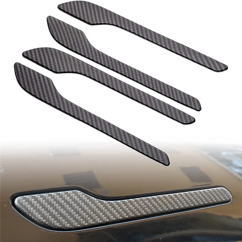 For Tesla Model 3 Modle Y 2017-2023 Car Door Handle Cover Protection Decoration Accessories (ABS Matte Carbon Fiber)