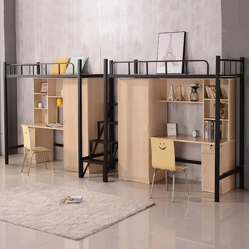 Go to bed and lower cabinet combination apartment college student wrought iron wardrobe desk integrated staff dormitory adult