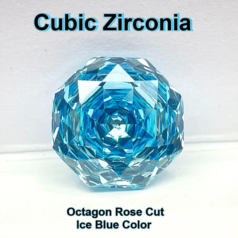 

Cubic Zirconia Stone Octagon Rose Cut Ice Blue Color Loose Stones 6mm-12mm Used for DIY Charms Jewelry Making Main Materials
