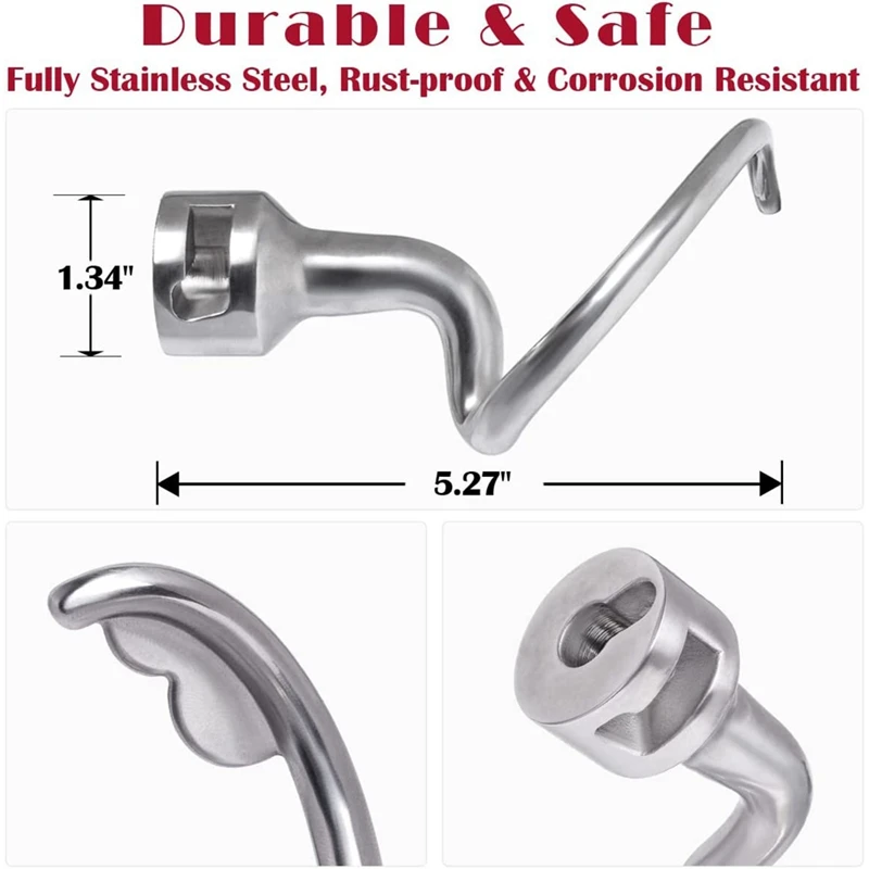 Dough Hook Replacement Dough Hook For Kitchenaid 4.5-5 Quart Tilt-Head Stand Mixer