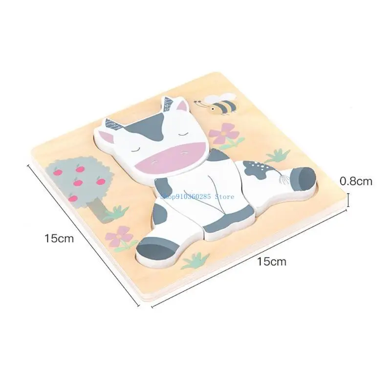 Animali da cartone animato K9FF forma il gioco puzzle in legno blocca giocattolo educativo per i bambini