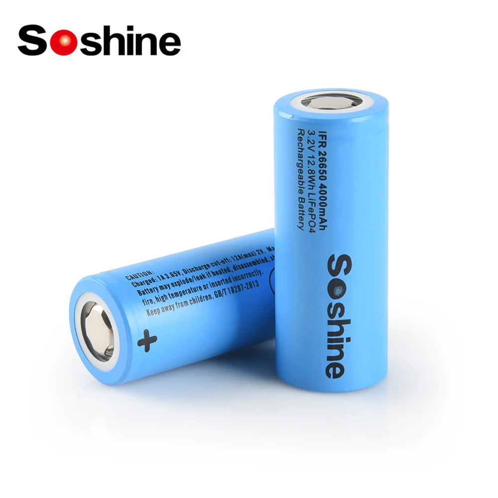 Soshine 3.2V 4000mAh akumulator LiFePO4 26650 baterie 4000mAh 26650 bateria do latarki laserowej zabawki zdalnie sterowane helikopter