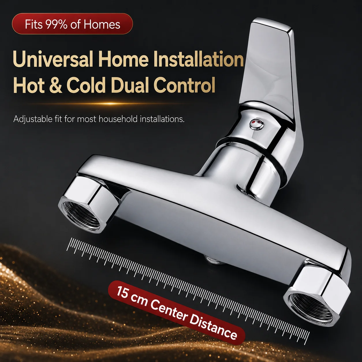 Brass 2 Way Shower Mixer Valve Wall Mounted Hot Cold Water Mixing Tap 9 Layer Anti Rust Bathroom Faucet