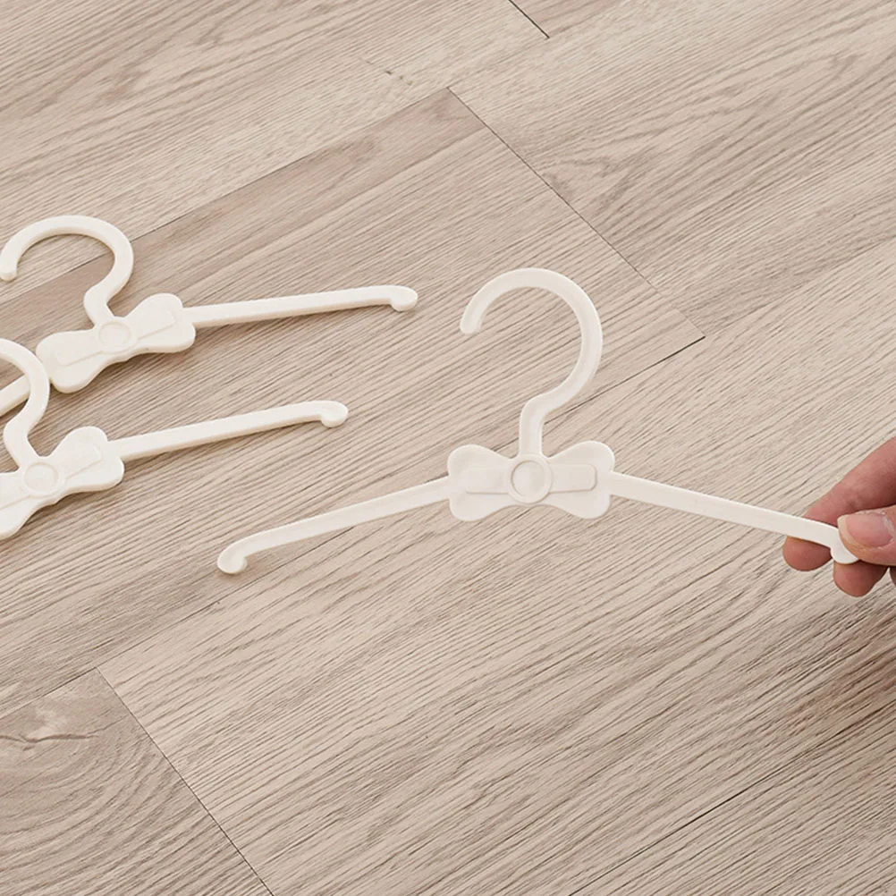

5 Pcs Mini Clothes Hangers Small Plastic Baby Infant Pet Clothing Hanger White Set Storage Solution Compact Size