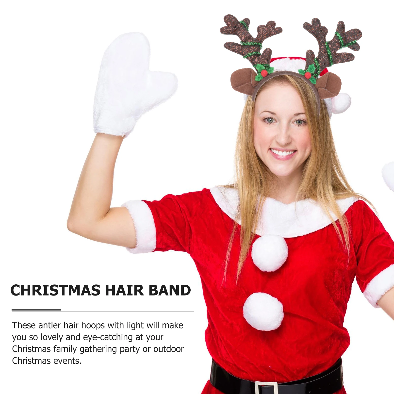 

6Pcs Christmas Deer Antlers Hairbands Light Up Headwear Festival Costume Photo Prop Xmas Headpiece Christmas Headdress