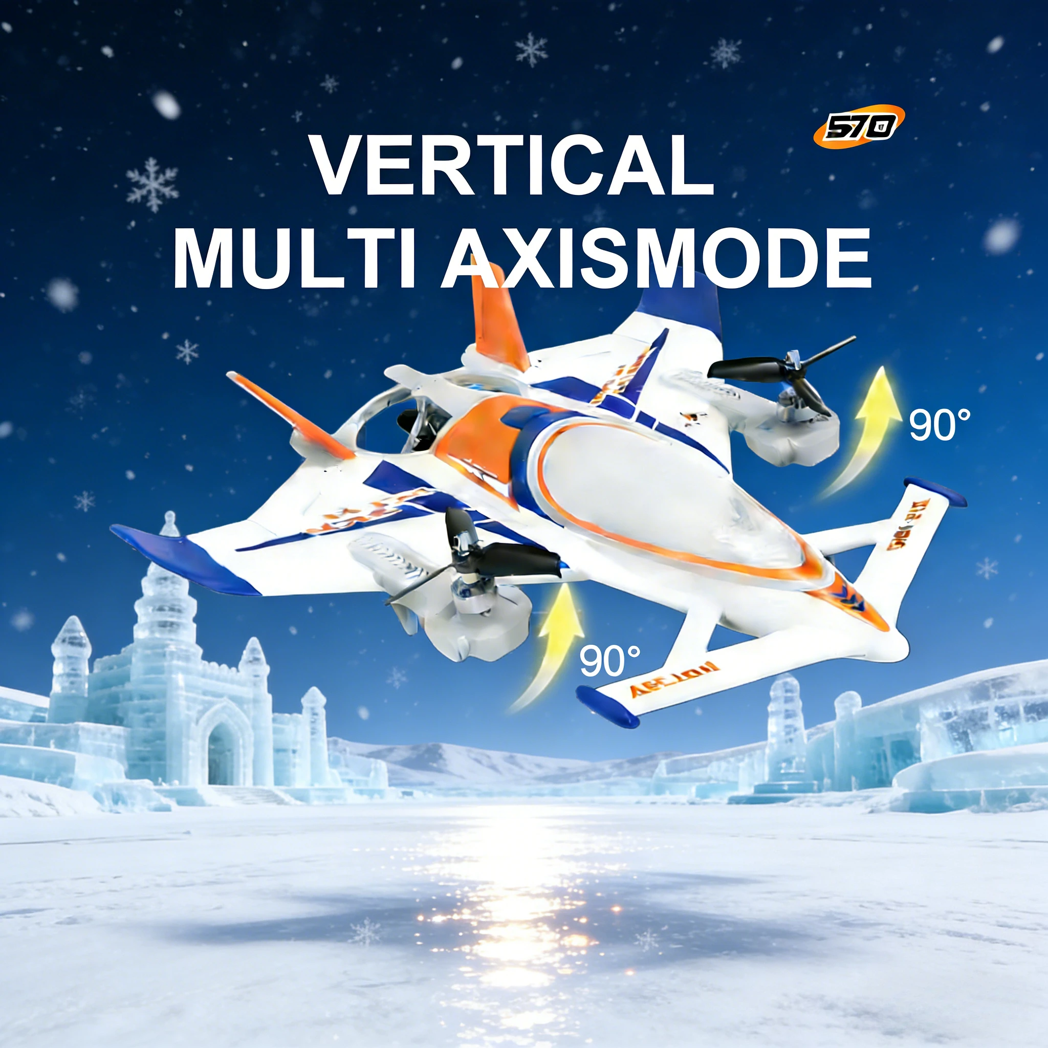 

QIDI570 RC Plane 8CH Remote Control Airplane Children's special toys With Brushless Motor 3-Axis Vector Aircraft 3D/6G RC