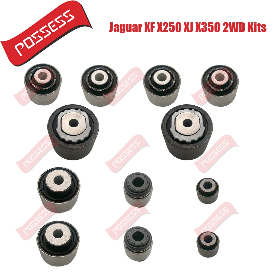 12 Pieces Front Suspension Control Arm Bushing Kits For Jaguar XF X250 XJ X350 XJ XJL X351 Rear Drive 2WD