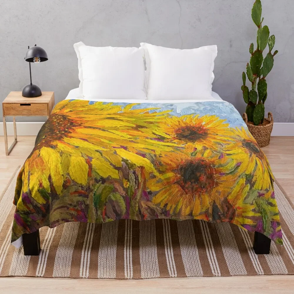 

Sunflower collection Throw Blanket Thermal Plaid Beach manga Blankets