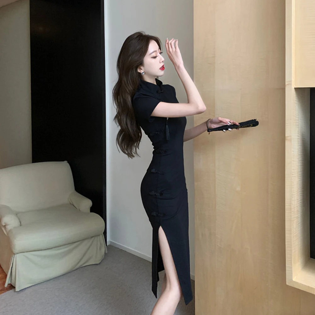 Mode Stijlvolle Damesjurk Mouw Dames Alle seizoenen Casual Chinese stijl Dagelijkse jurken Vrouwelijke micro-elasticiteit