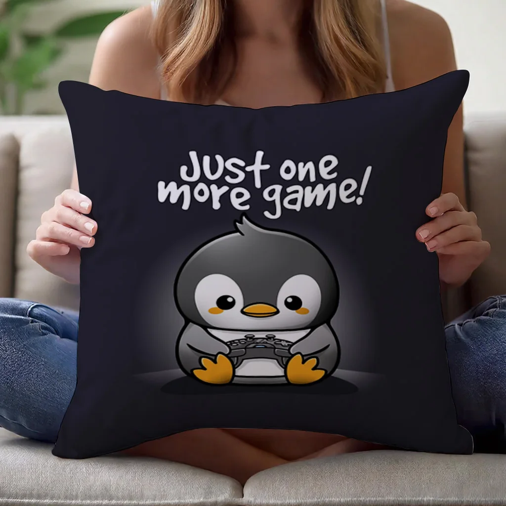 Cute Penguin Gaming Pillow Case, 