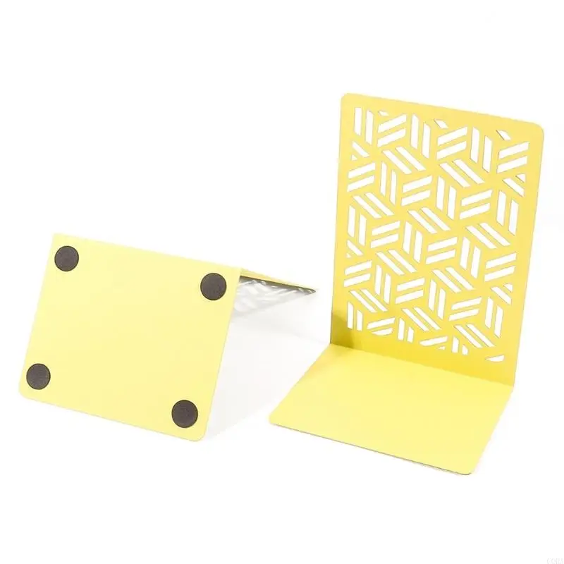 CORA 1 Pair Hollow Book Holders Decorative Bookends Metal Book Stands for Office
