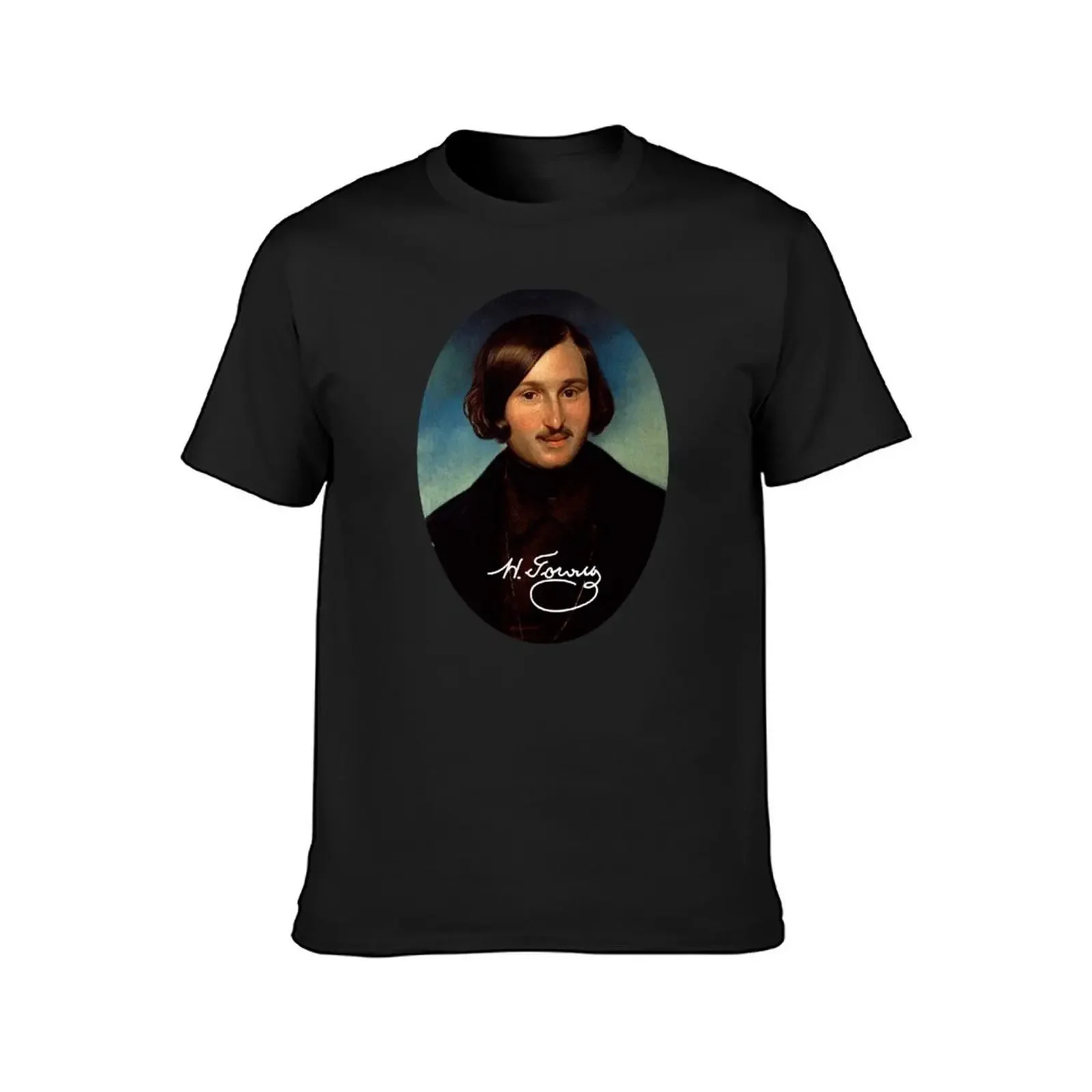 Nikolai Vasilievich Gogol With Signature T-Shirt cheap stuff vintage clothes heavyweights anime figures mens plain t shirts