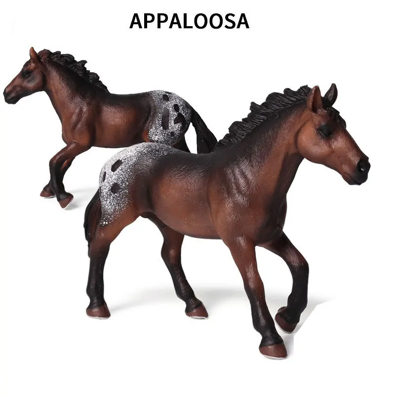 Appaloosa Stallion Horse Figure Simulation Animal Model Toys Miniature Collection Desktop Decoration Early Educational Toys