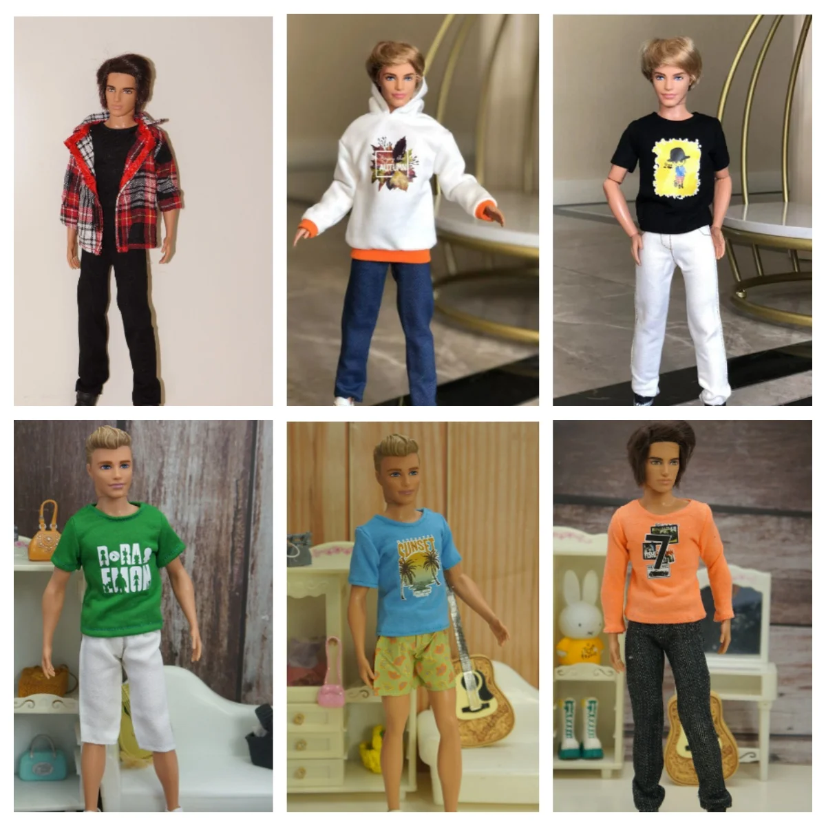 1/6 Ken princess clothes set jeans jacket Tshirt for Ken doll male doll DIY gift dressing clothes accessories