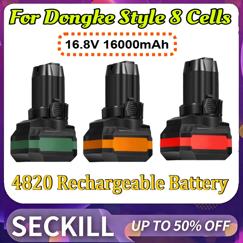 

18650 High Capacity Battery Pack 18V Cordless Drill Battery Pack for Dongke Style 8 Cells 16.8V Lithium Battery