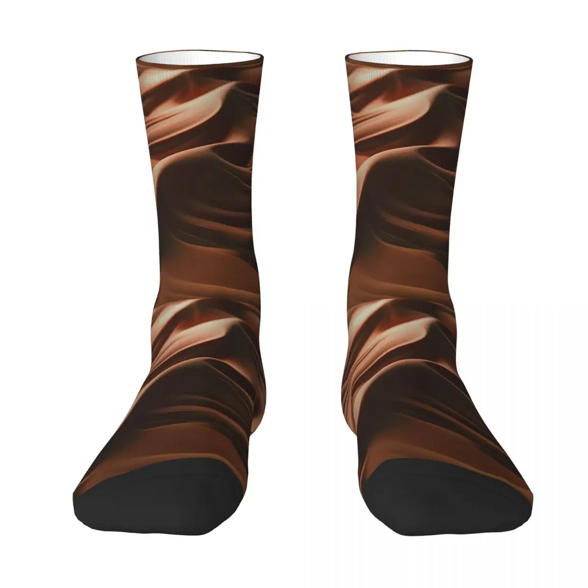 Rich Chocolate Swirls Of Fudge Abstract Art Stockings Men Socks Retro Socks Spring Climbing Anti Bacterial Socks Birthday Gift