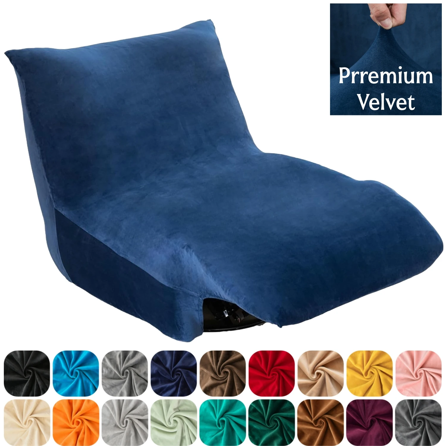 

Velvet Floor Recliner Cover Armless Single Seated Fireside Chair Cover Stretch Bean Bag Couch Cover Living Room