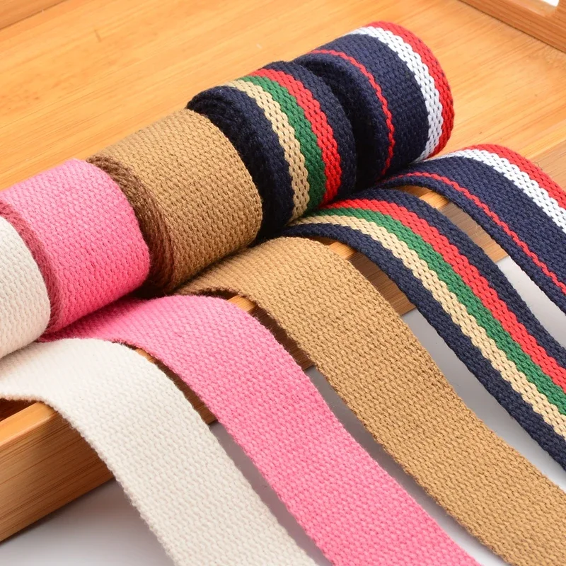 3cm 3M Heavy Cotton Webbing Strap for Cloth Tote Bags Leash Straps Crafts Outdoor Accessories Belt Sling Fabric  Sewing Craft