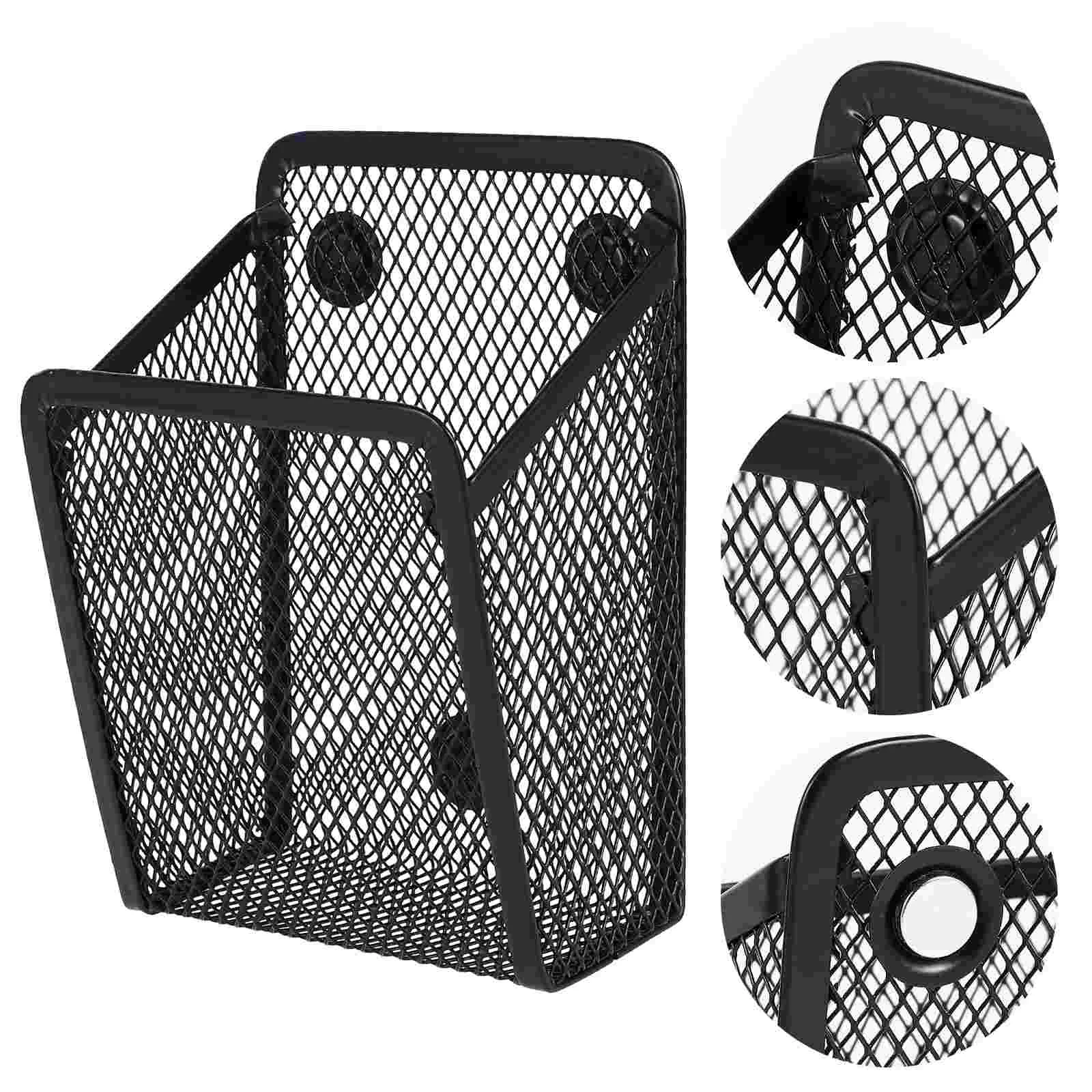 2 Pcs Storage Basket Practical Pen Holder Metal Pencil Accessories Magnetic Marker Iron Locker