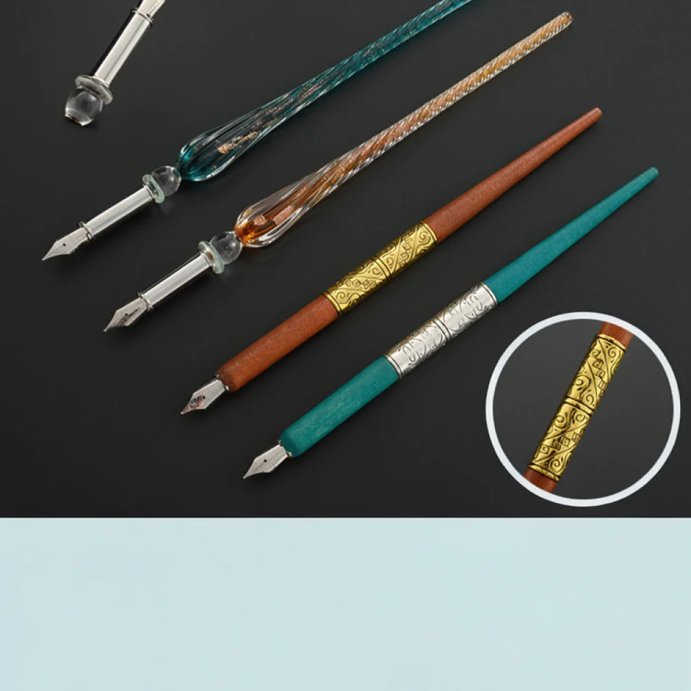 Exquisite Glass Dip Pen Set Starry Sky Artistic Calligraphy Writing Tool Creative Stationery Gift For Daily Practice