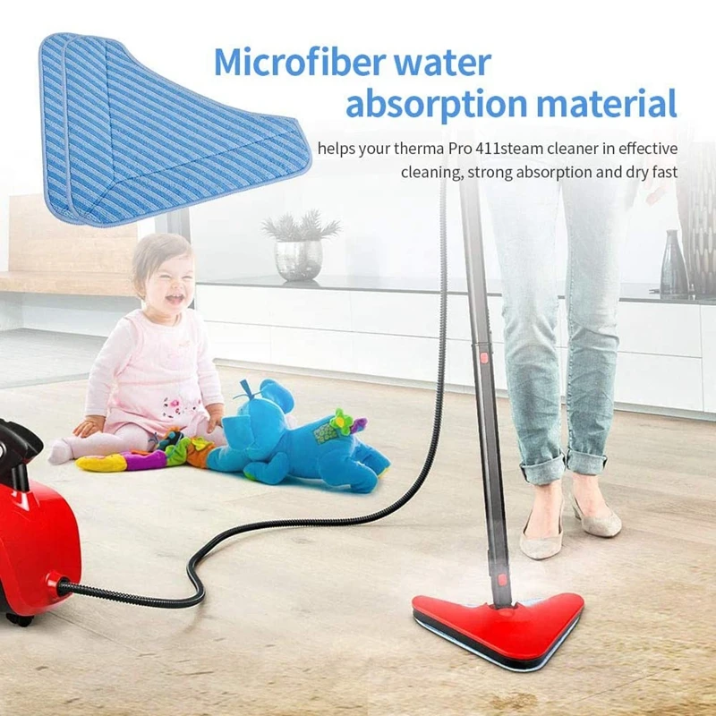 Almohadillas de repuesto para fregona de Tres Esquinas para Limpiador de vapor rodante Pursteam Thermapro Elite 12 en 1 Pureclean XL (6 paquetes)