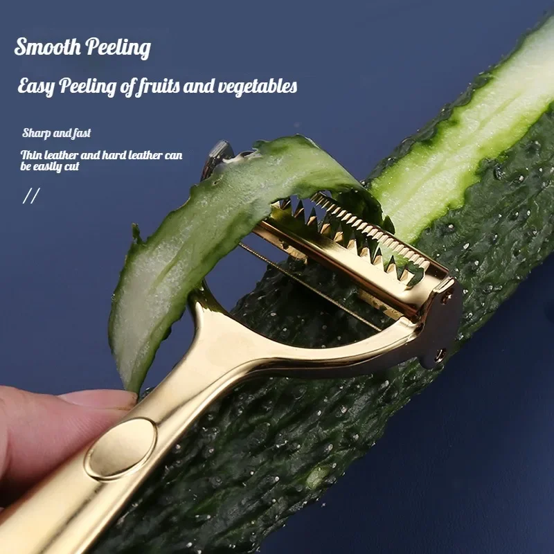 Kitchen Vegetable Peeler Stainless Steel Melon Planer Double-Head Peeler Multiple-Function Fruit Vegetable Peeler Gadgets