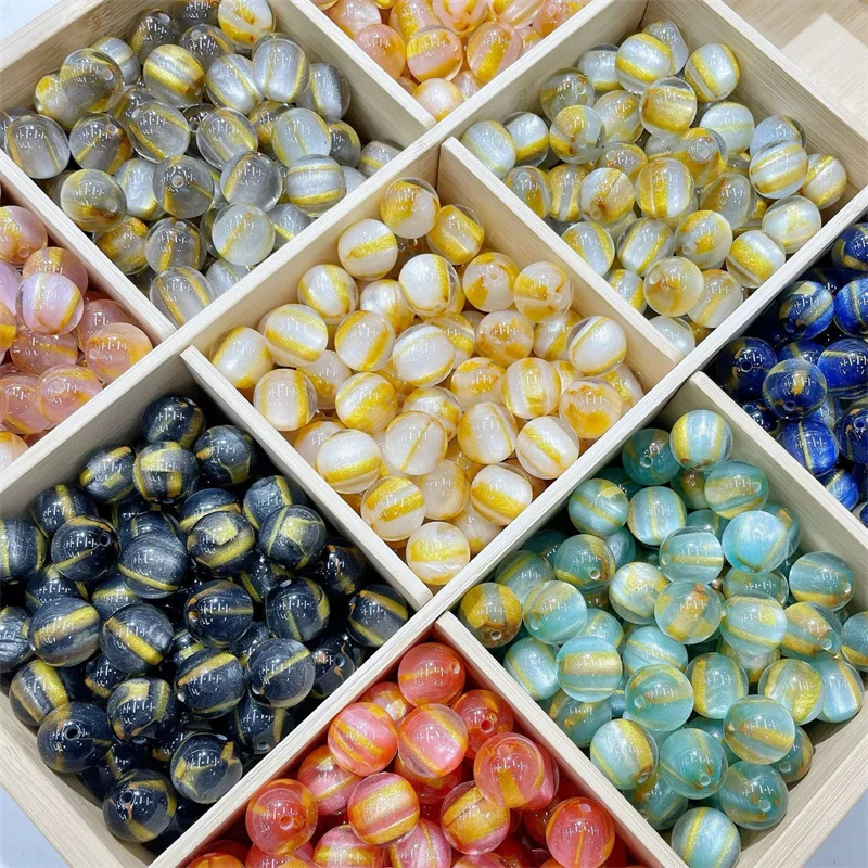 

New arrived 100pcs/lot 16mm color pattern print geometry rounds shape resin beads diy jewelry garment hair accessory