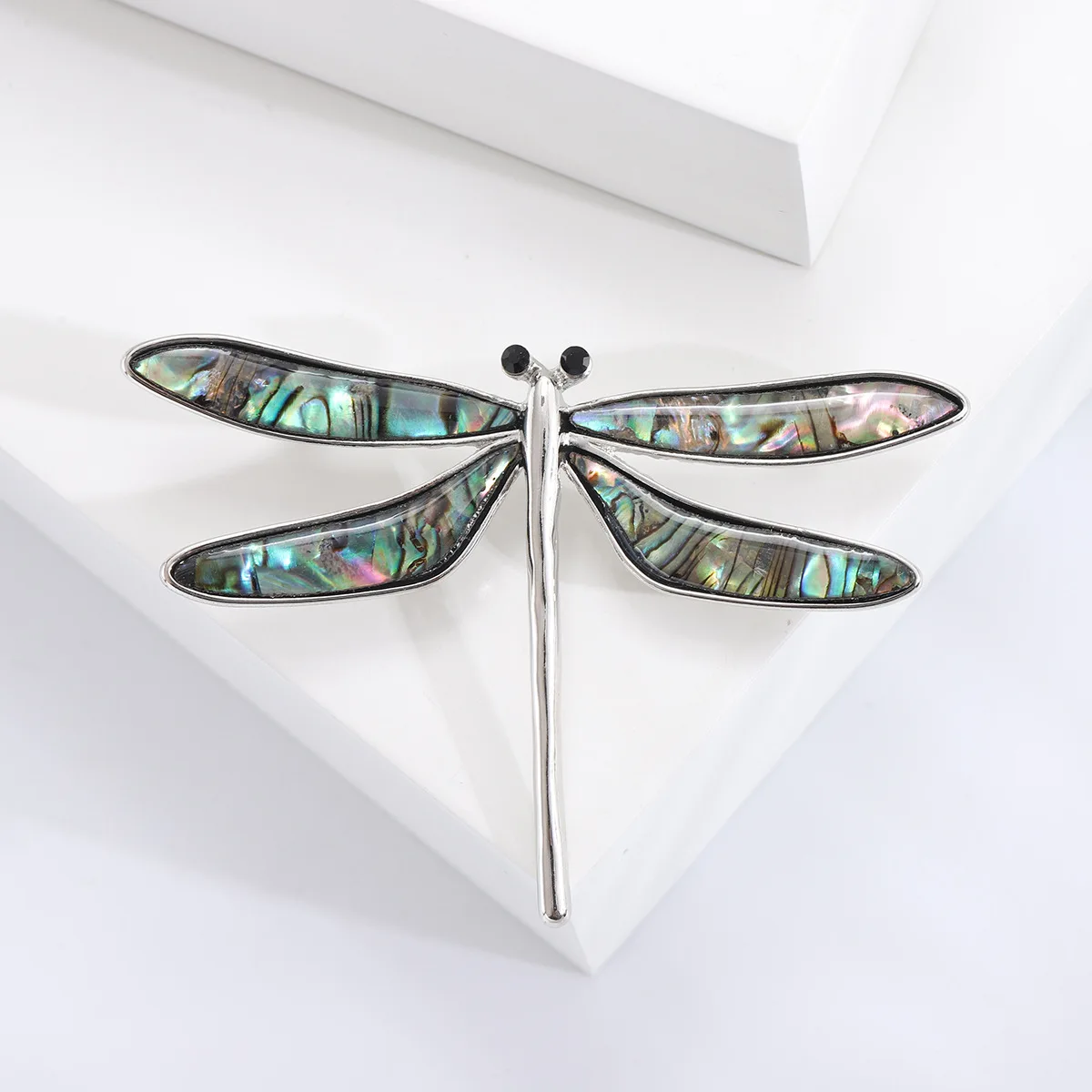 Dmari Women Brooch Big Abalone Shell Brooch Pin Vintage Dragonfly Lapel Pin Luxury Accessories Jewelry For Winter Clothing