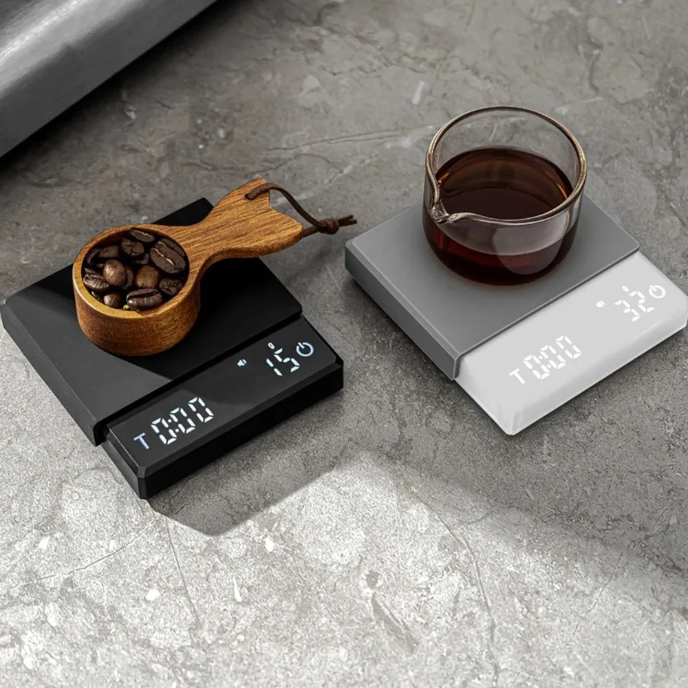 

Mini Coffee Scale 3 Modes with Timer Drip Espresso Scale Rechargeable 0.1g High Accuracy Kitchen Measuring Scales