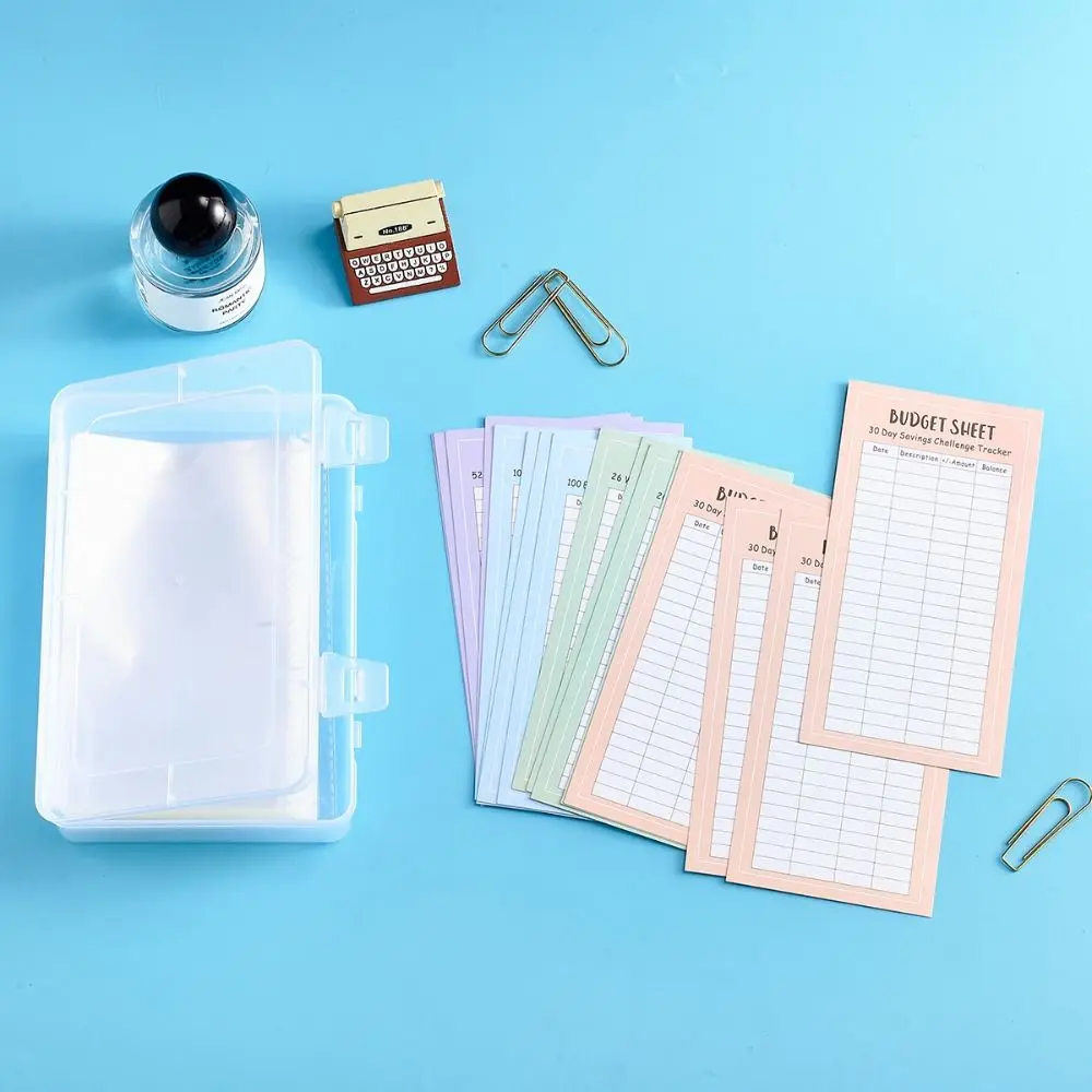 100Pcs Creativity Money Saving Envelopes Kit Cash Challenge Budget Planner 100 Envelope Challenge Box Set Dust-proof