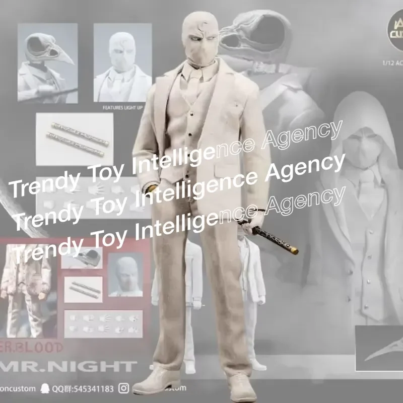 In Stock for Atoncustom Moonlight Knight Mr Night 1/12 Articulated Humanoid Figure with Suit Design and Battle Damage Details