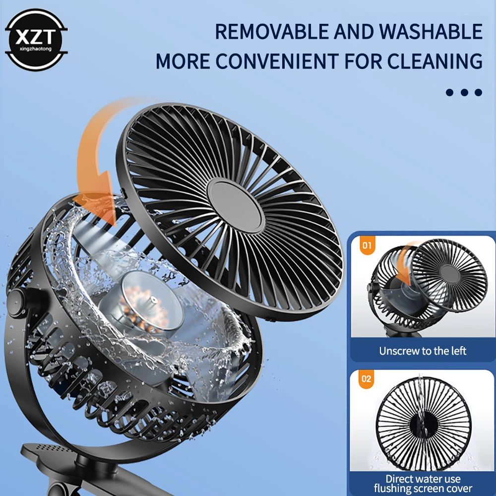 USB Kipas Angin Kecil ไร้สายมือถือคลิปพัดลม Ultra-Quiet คุณภาพสูง Cooling Ventilador พัดลมเล็กแบบพกพา