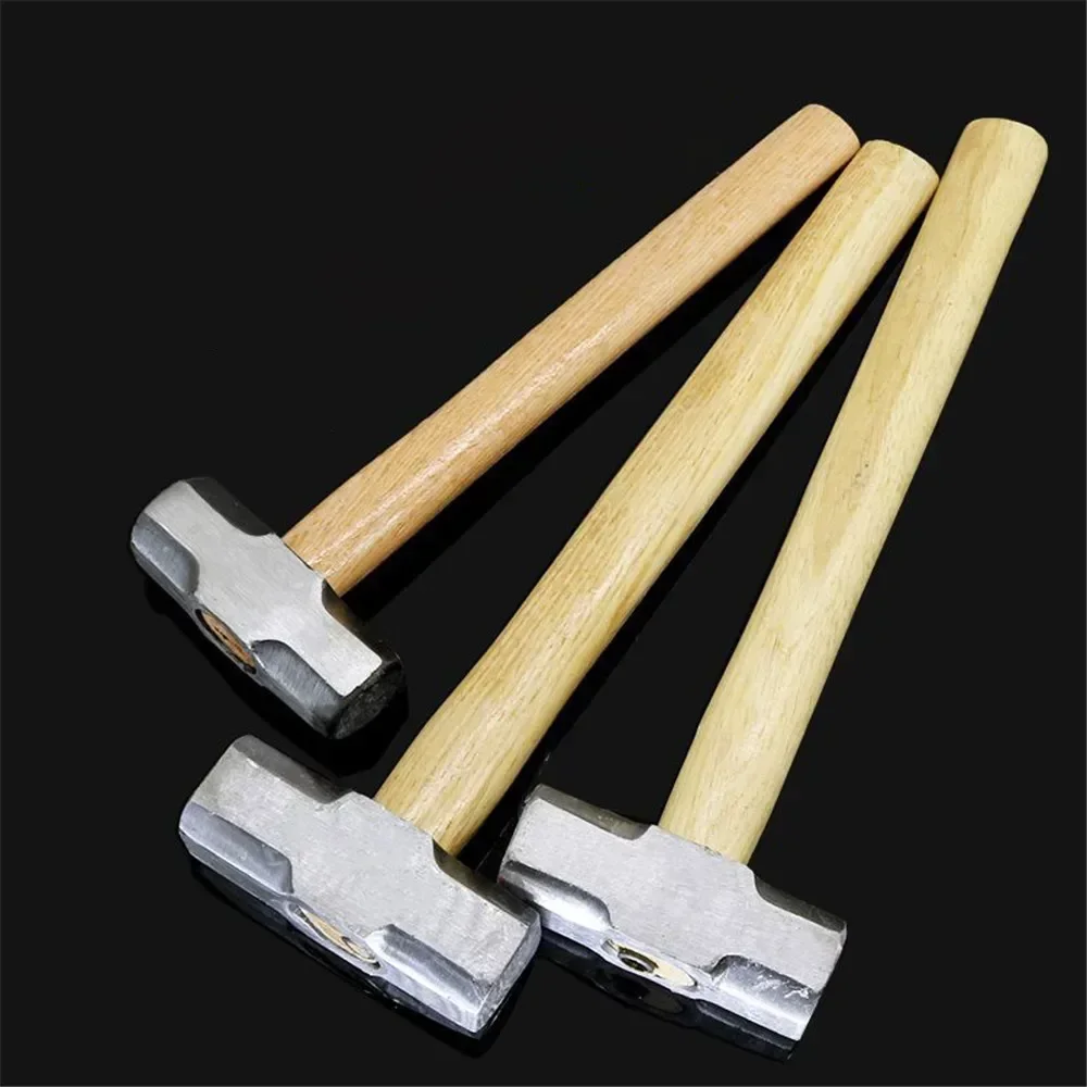 

Wooden Handle Sledge Hammer 4P 6P 8P Forged Steel Nail Octagon Hammer Big Masonry Heavy Duty Square Head