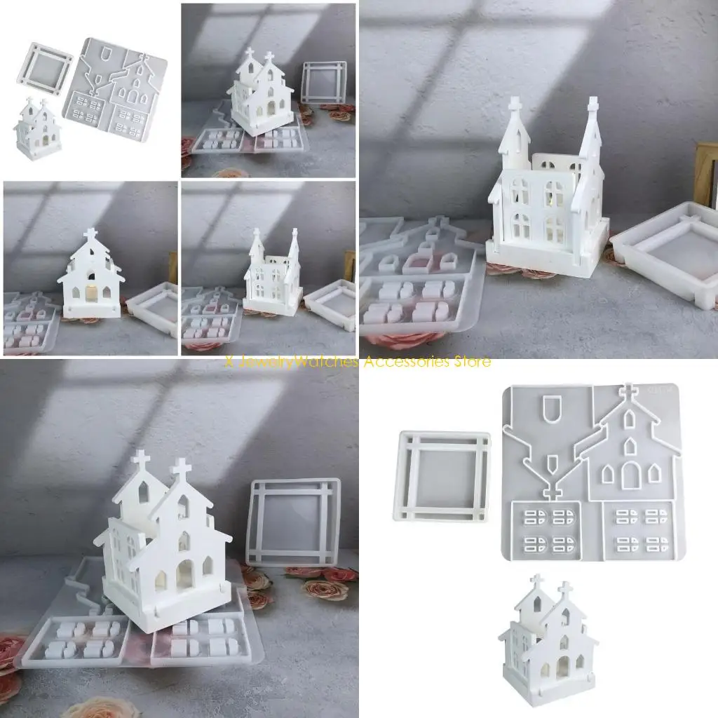 

31KD 2PCS Silicone Mold Set Crafting Molds Church Table Decorative Moulds Suitable for Resin and Plaster Casting